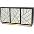 Libra Credenza Abstract 3 Door Cabinet with Bone Inlay